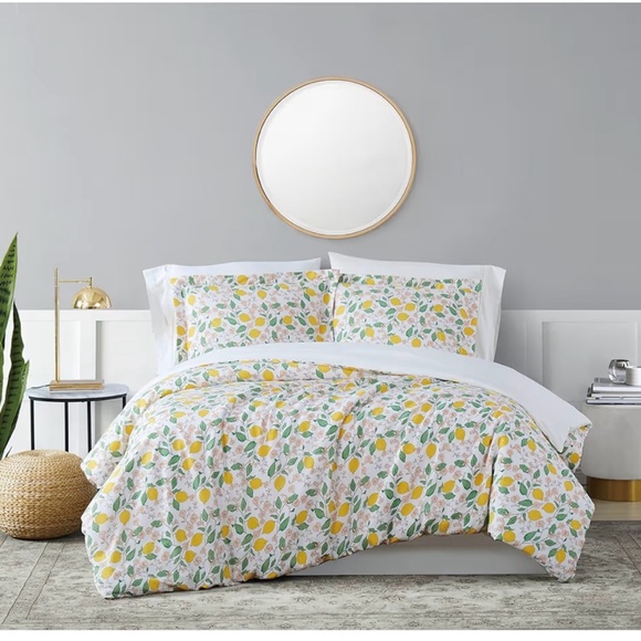 Brooklyn Loom Verbena Full/Queen Duvet Cover Set Lemons - Picture 3 of 7